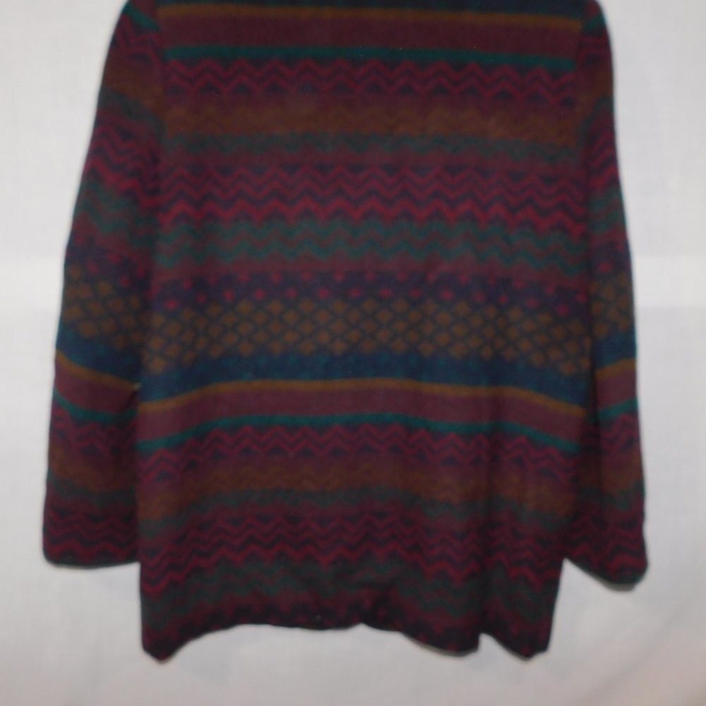 VTG 90s Navajo Southwestern Print Oversized Wool Blend Blazer Two Roads Women 11 - Picture 9 of 15